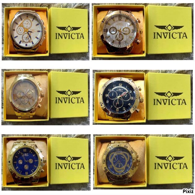 Kit 03 Relógios Invicta Relógios Dourados Top - Venda Quente