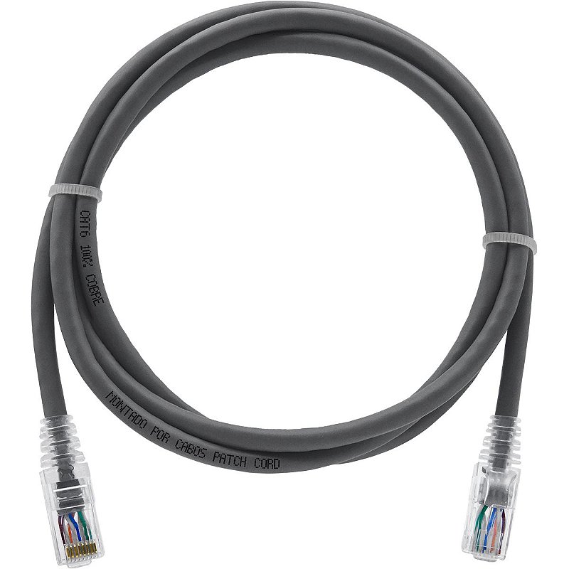 Cabo De Rede 2 Metros Patch Cord Cat6 UTP 100 Cobre Cabos Patch Cord