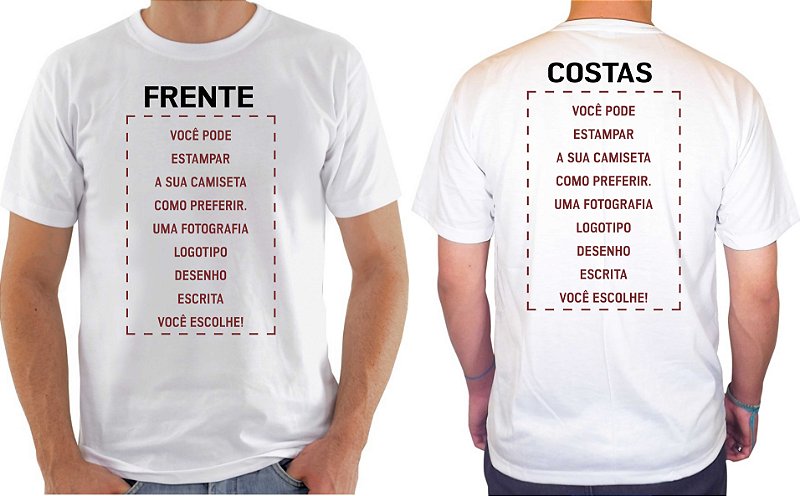 Featured image of post Camiseta Branca Frente E Verso Para Editar Aproveite o frete gr tis pelo mercado livre brasil