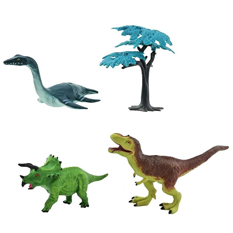 Kit Cabeça Dinossauro Tiranossauro Rex com Miniaturas Dino