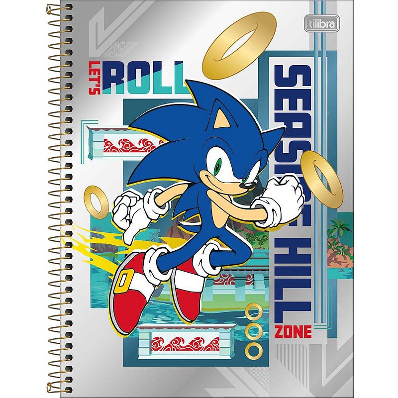 Caderno Sonic Is Mine - 80 Folhas - Tilibra - Casa Joka