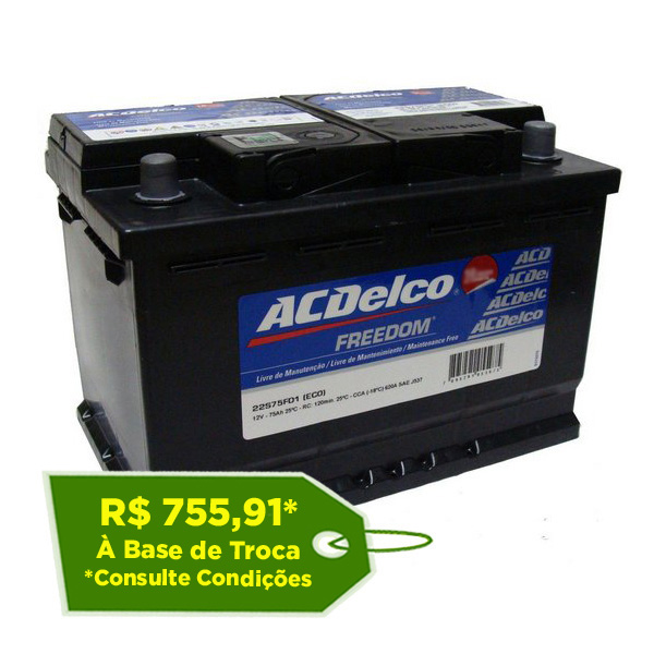 Bateria ACDelco 70Ah – ADS70ND – 24 Meses de Garantia - Reis