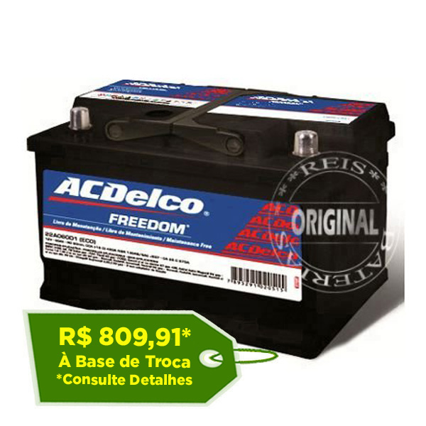 Bateria ACDelco 75Ah – ADS75PD ( Cx. Alta ) – 24 Meses de Garantia