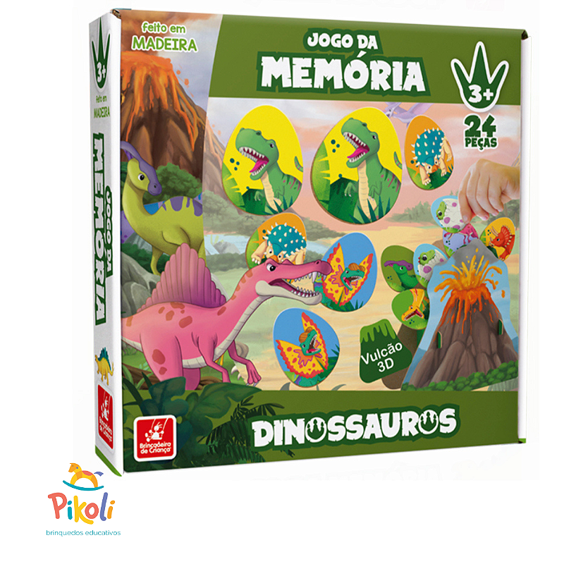 Jogo de Memória Dinossauros - Toia Brinquedos