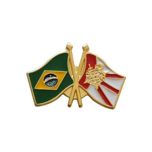 Pin Bandeira Brasil X Bandeira Demolay - BodeShop - Artigos Maçônicos