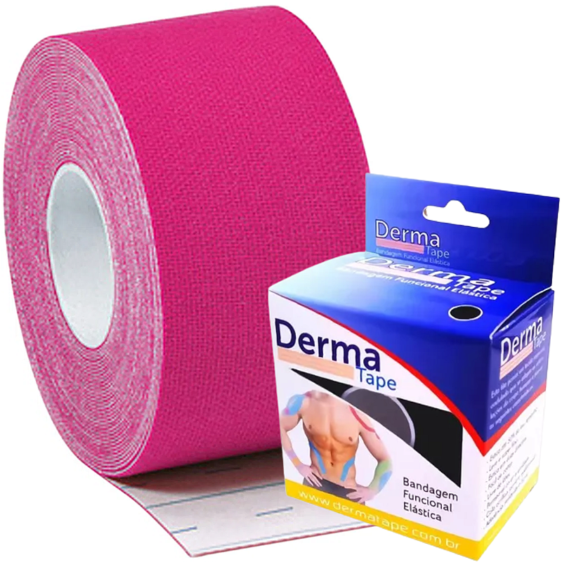 Bandagem Elástica Adesiva Funcional 5cm x 5 metros Derma Tape Rosa -  GabMedic Produtos Médicos e Hospitalares