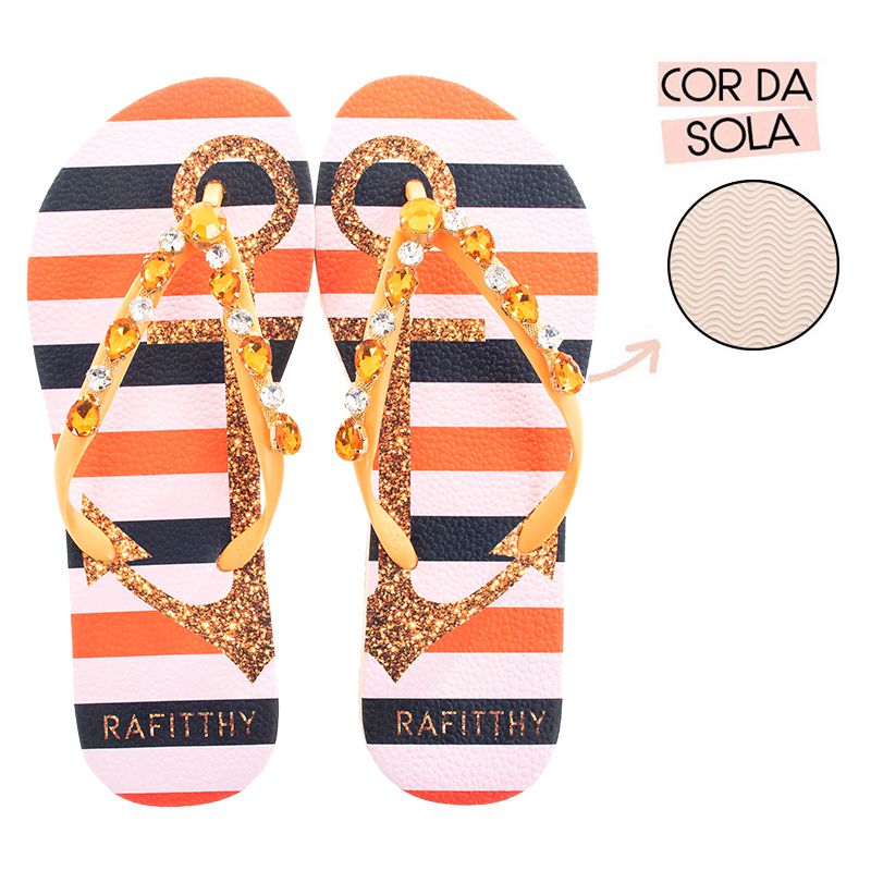 Chinelo rafitthy com pedras Clearance