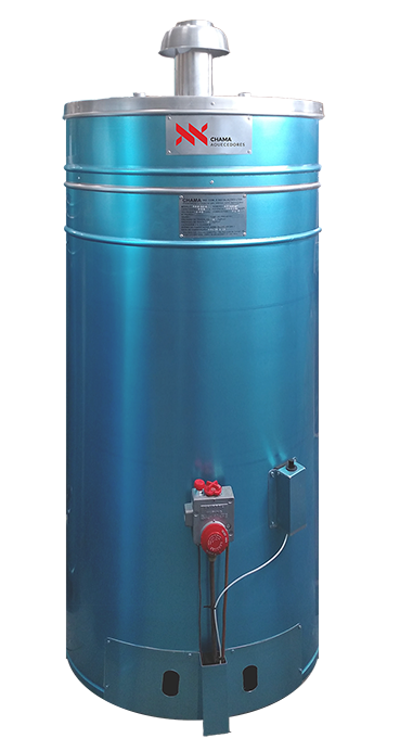 AQUECEDOR CHAMA POR ACUMULAÇÃO A GÁS VERTICAL 300 LITROS AÇO INOX