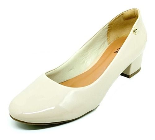 scarpin nude bico redondo