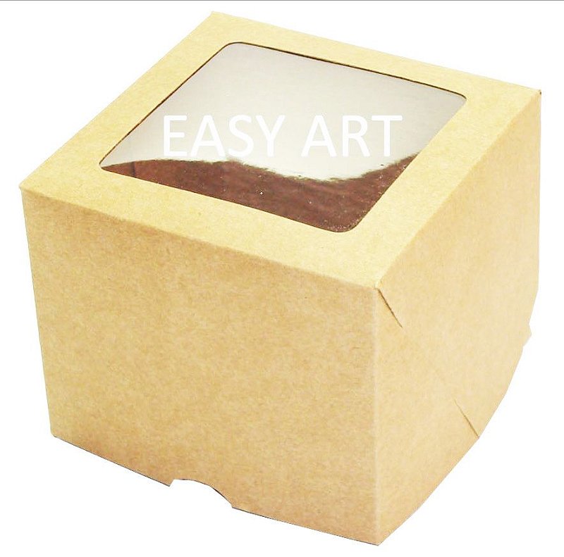 Caixas Para Cupcakes Com Visor 11x11x9 Easy Art Embalagens Artesanais