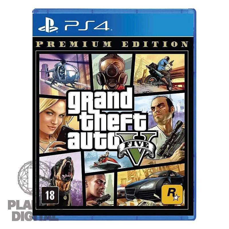 Jogo GTA V: Grand Theft Auto V para PS4 Edição Premium - SONY - Loja  Planeta Digital