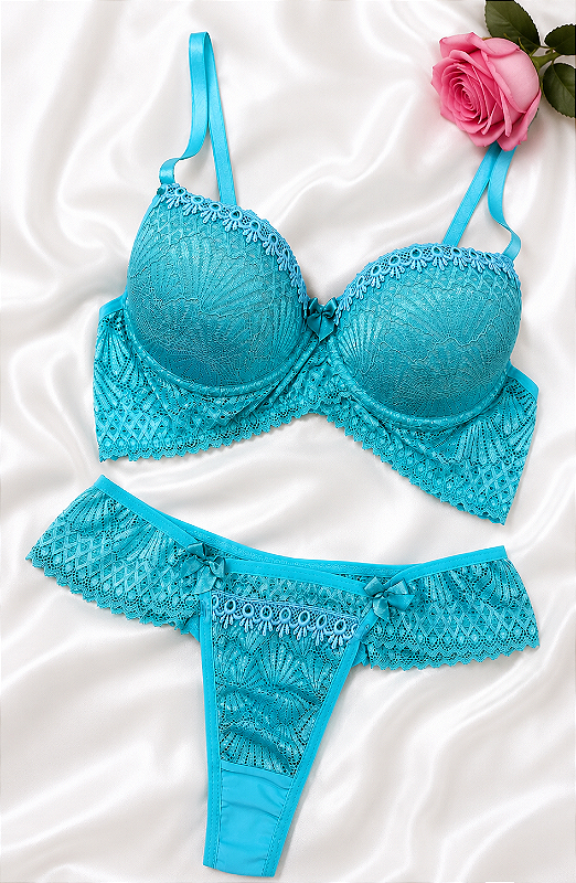 CONJUNTO AZUL TIFFANY RENDA BASE TRANSPASSADO