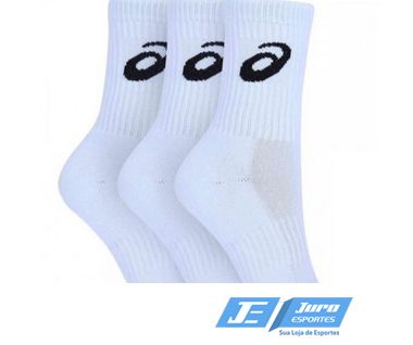 Meia Asics Cano alto Tennis Socks 3 Pares Branca 39/43 - Juro Esportes