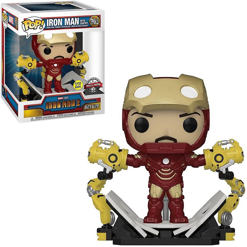 Funko Pop Marvel 905 Iron Man w/ Gantry Deluxe - Game Games - A