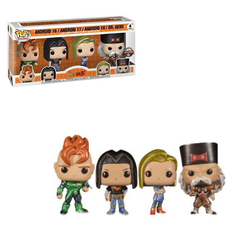 Funko Pop Dragon Ball Z Android 16, 17, 18 & Dr Gero 4pack - Game