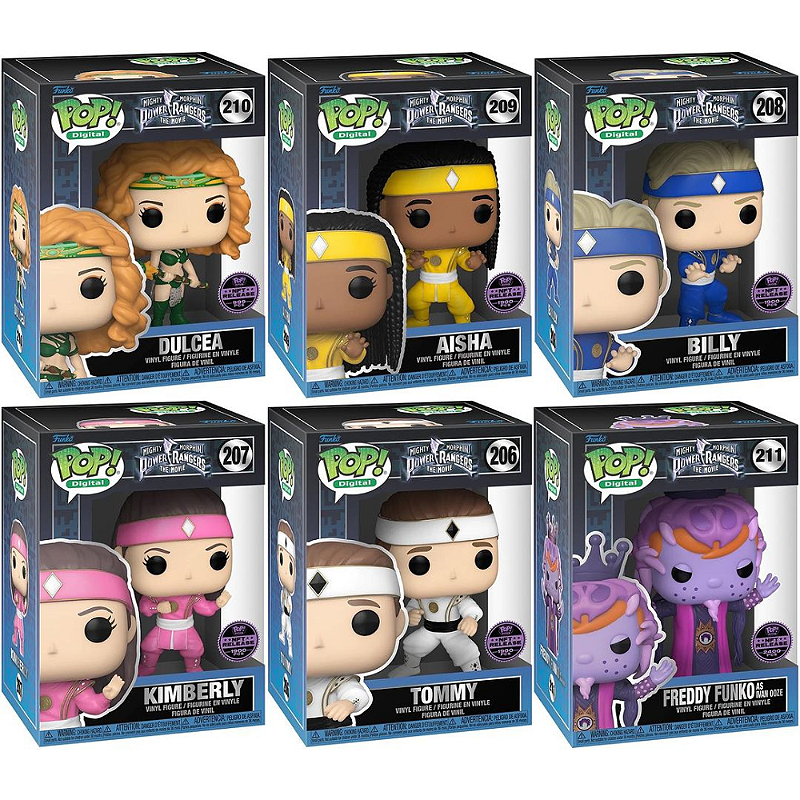Kit Funko Pop Digital Power Rangers c/ 6 - Game Games - A Loja