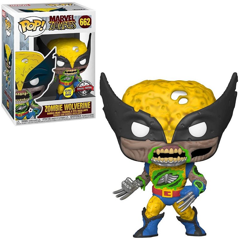 Funko Pop Marvel Zombies 662 Wolverine Zumbi GITD - Game Games - A