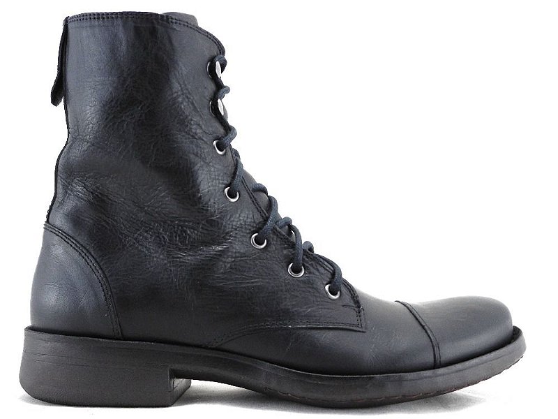 bota de couro com ziper