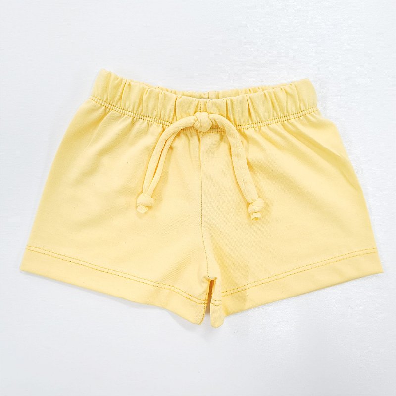 Shorts Básico Menina - Amarelo