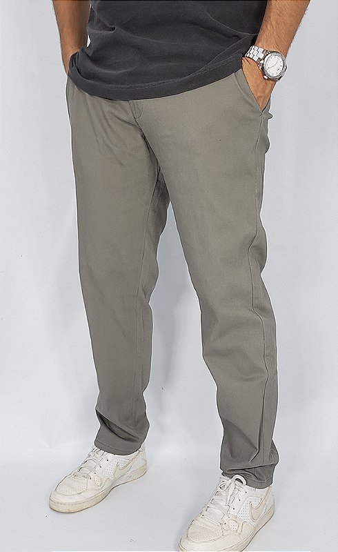 Calça de Sarja Chino Cinza