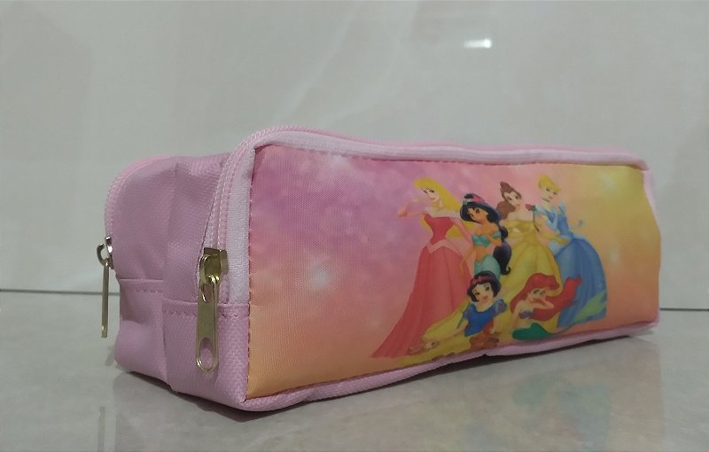 Estojo Escola Dois Ziper Personalizado infantil Princesa Disney