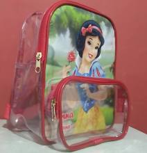 Mochilinha Transparente Lembrancinha Festa Infantil Branca de Neve