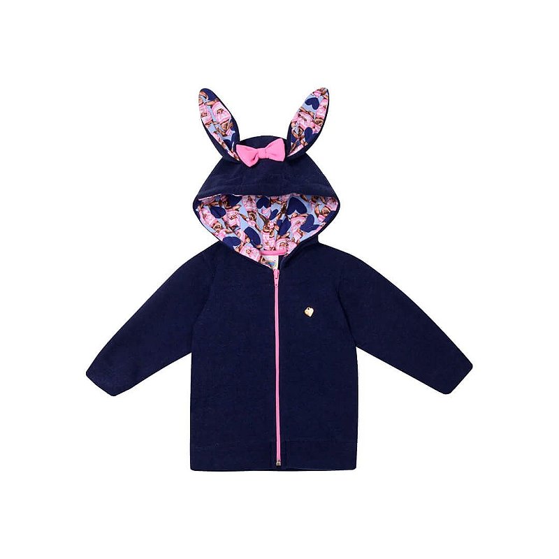 Blusa Moletom Infantil Moletom Orelhinha Blusa De Frio Com Capuz