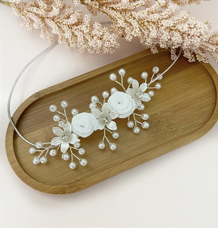 Tiara para Batizado Fio Prata Candy Lover Store