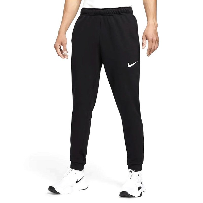 Calça Moletom NIke Dri Fit Taper Fleece Preto Masculino - 10K Sports