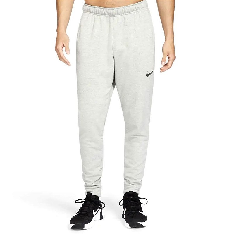 Calça Moletom Nike Dri Fit Taper Fleece Cinza Masculino - 10K Sports