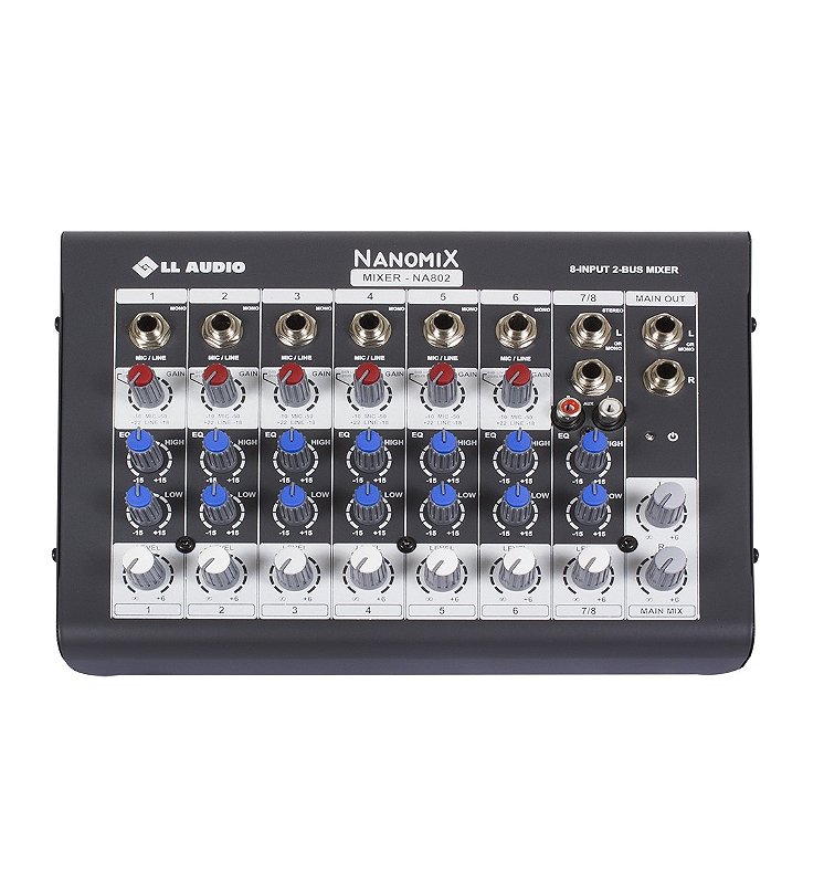 Mesa de Som LL Nanomix NA802R - 8 Canais - 110/220V - Casadei