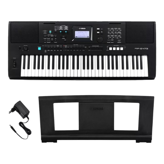 Teclado Musical Yamaha PSR-E473 preto com fonte Bivolt - Casadei