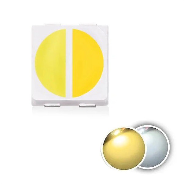 LED 1W Branco Quente 3200k e Branco Frio 7000k CRI-70 3030 SMD