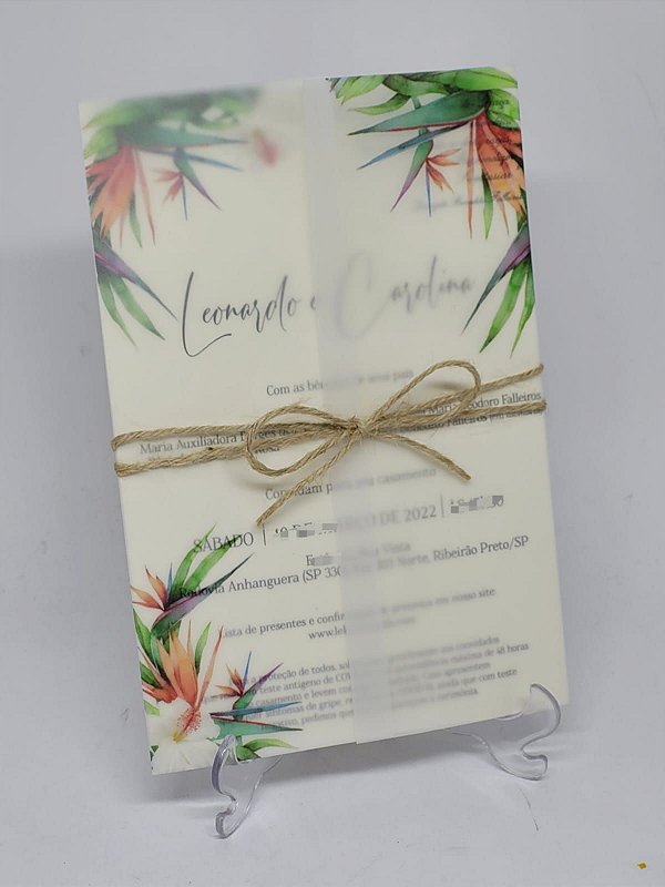 Convite casamento floral colorido papel vegetal - Atelie da Lola Conviteria  - convites casamento debutante bodas