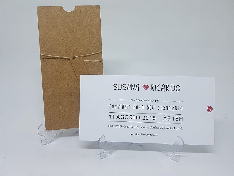 Convite rustico casamento moderno