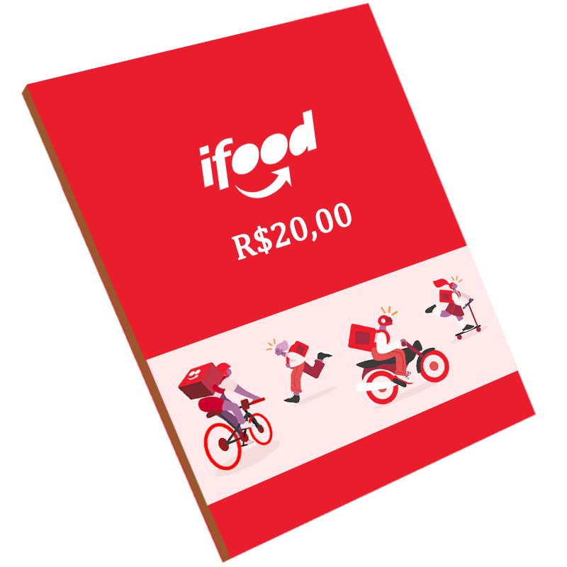 CARTÃO PRESENTE IFOOD R$ 20 REAIS GIFT CARD - BRASIL - CÓDIGO DIGITAL