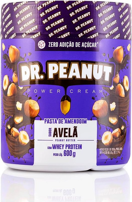 Pasta de Amendoim sabor Chocolate Branco com Whey Protein (600g) Dr. Peanut  - Atletic Suplementos