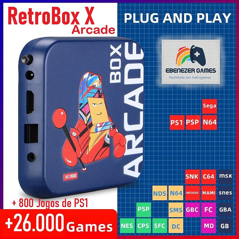 Vídeo Game Retro 140000 Jogos 128gb 2 Controles Sem Fio Premium