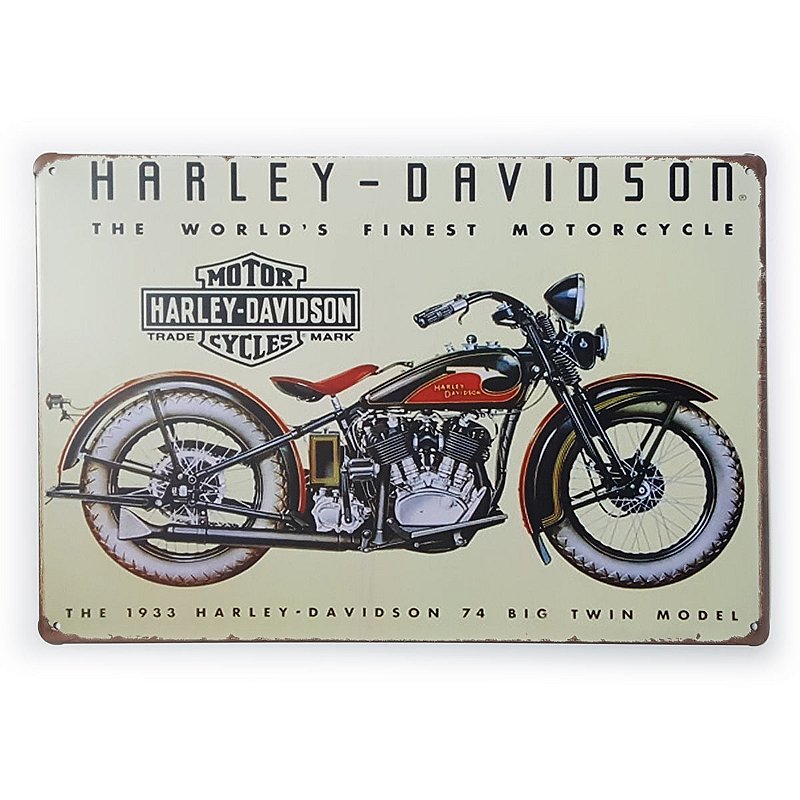 Placa de Metal Harley-Davidson The World's Finest Moto - 30 x 20