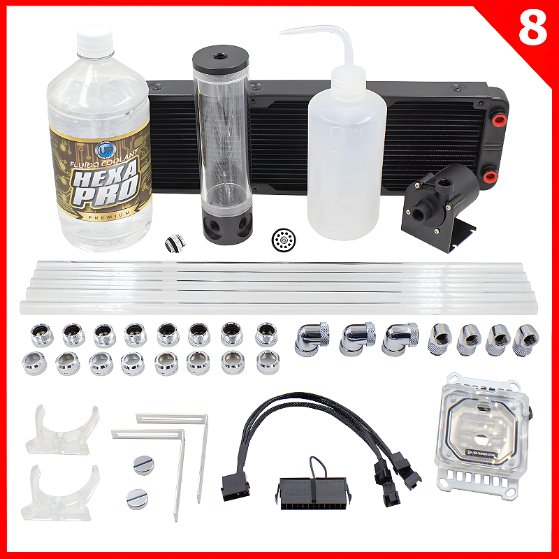 KIT WATER COOLER CUSTOM COMPLETO TIER 8 AMD 360mm RGB - Power UP Water ...