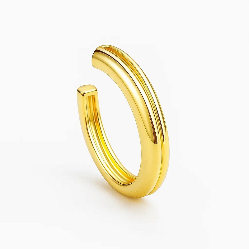 Piercing liso folheado a ouro 18k