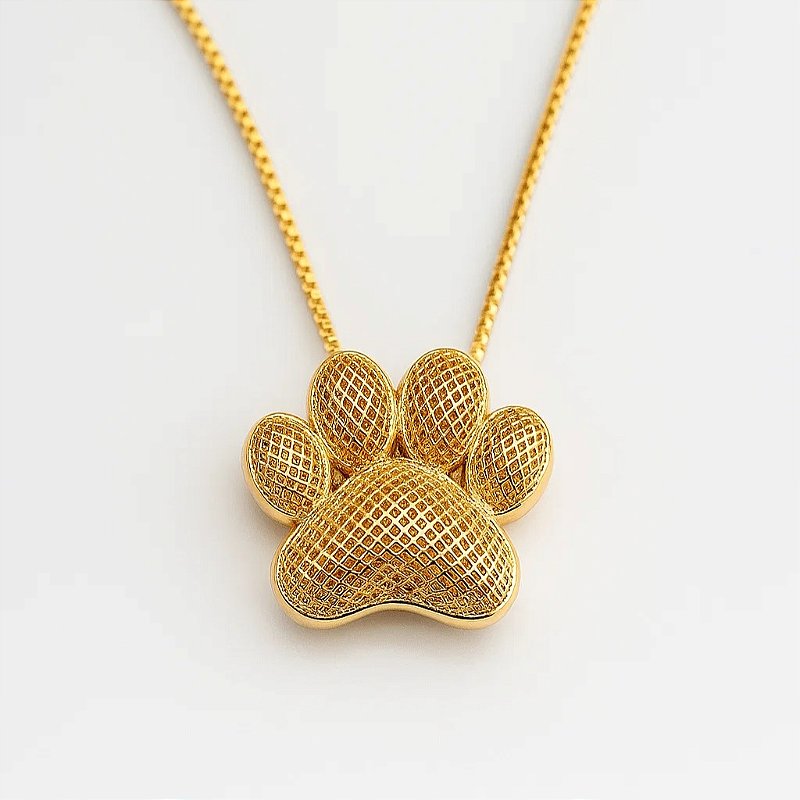 Colar com pingente de patinha folheado em ouro 18k