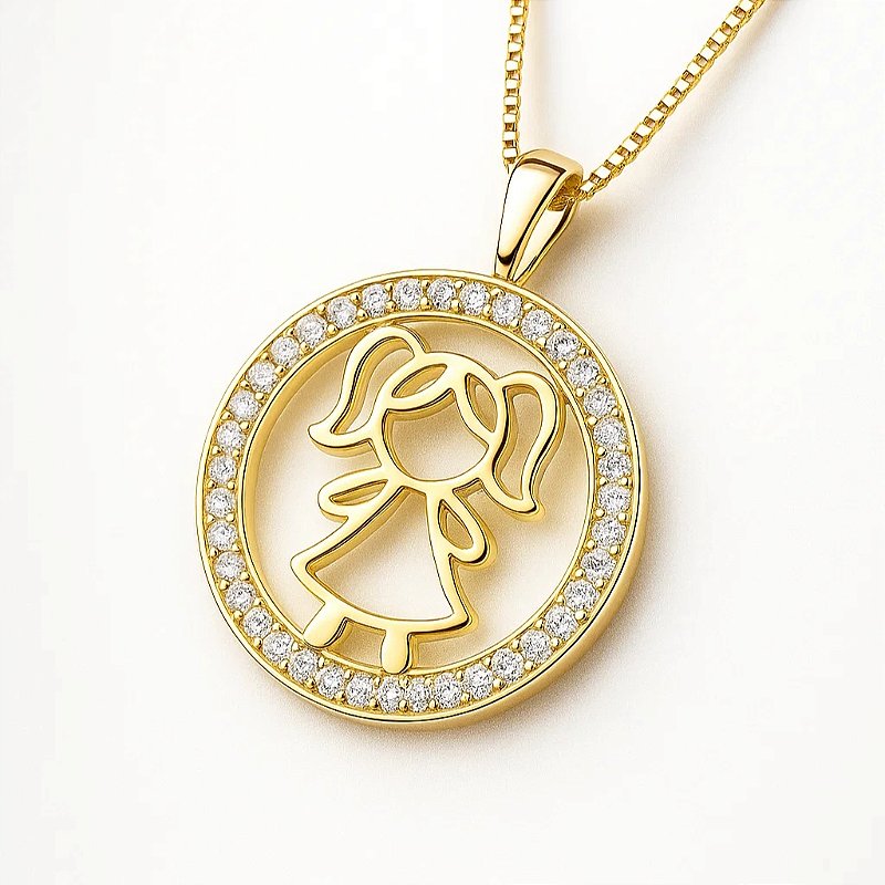 Colar menina cravejado em zircônia folheado a ouro 18k
