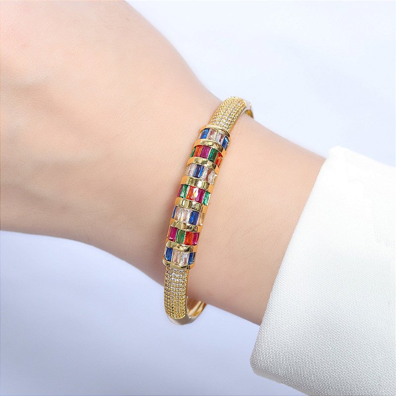 Pulseira Bracelete Ladrilhos Banhado em ouro 18k