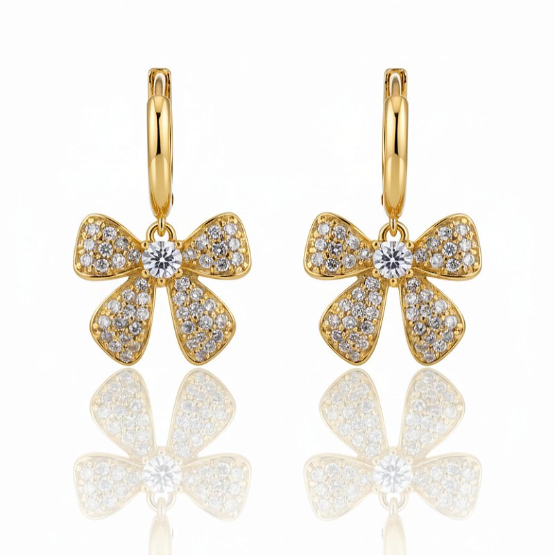 Brinco de argola laço folheado a ouro 18k