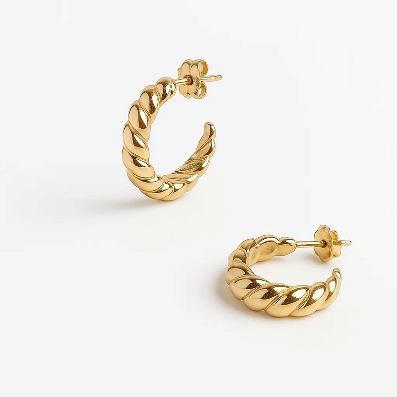 Argolinha Orgânica Folheada a ouro 18k