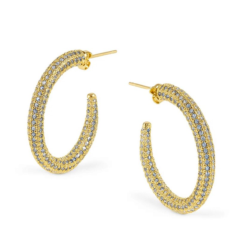 Brinco Argola Grande Torcida Folheada a Ouro 18k