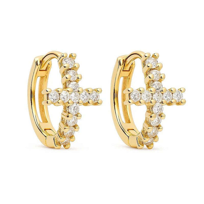 Argolinha Cravejada com Zircônias Folheada a ouro 18k