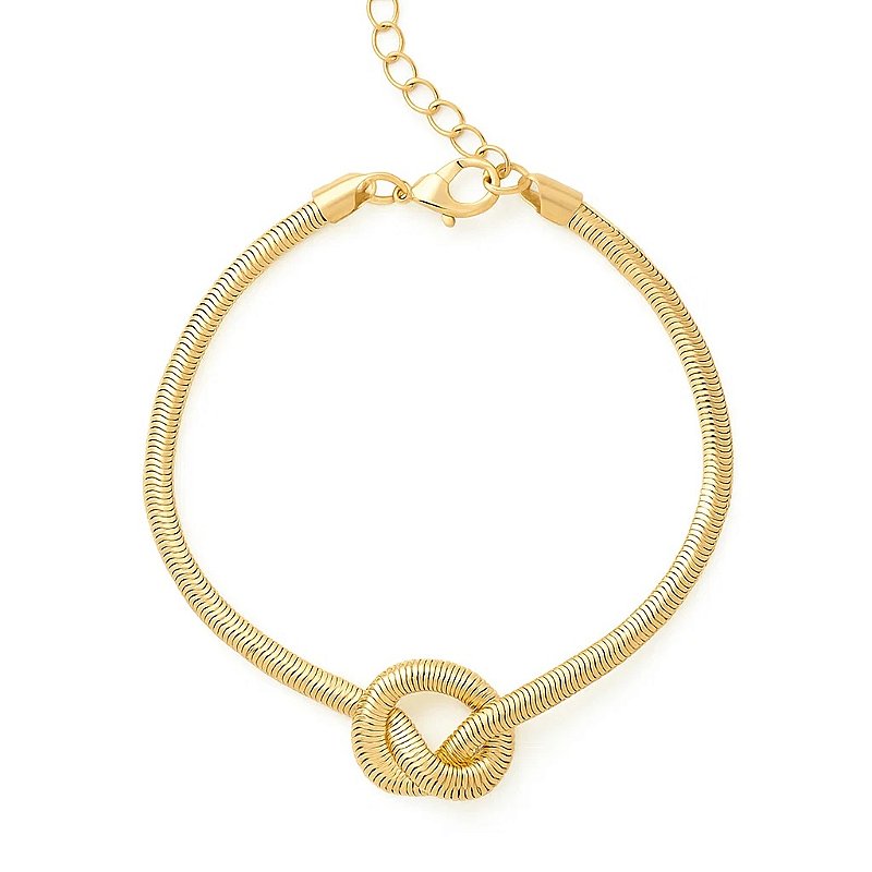 Pulseira Nó Orgânico Banhada a Ouro 18K