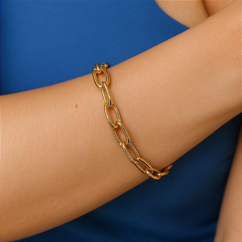 Pulseira Elos Banhada a Ouro 18K